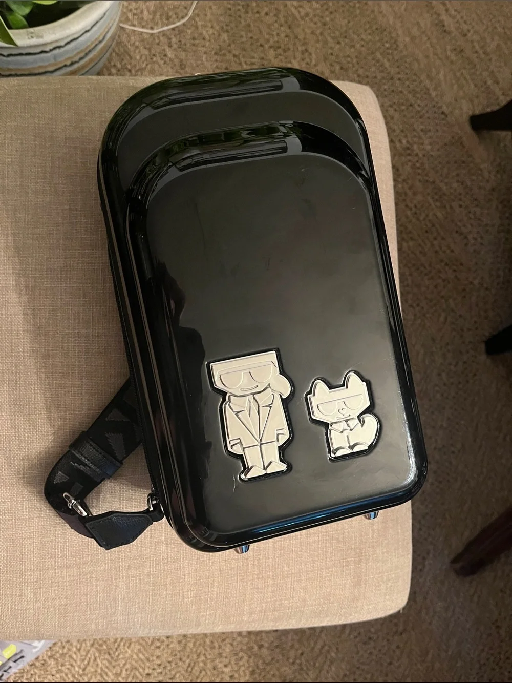 Karl lagerfeld paris ,black hardshell backpack